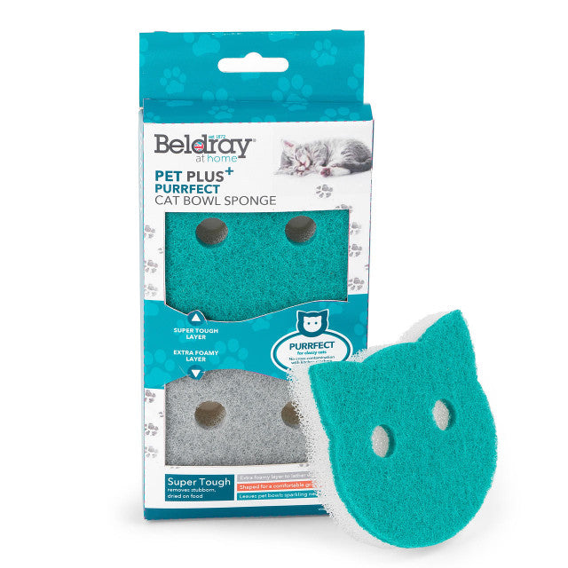 BELDRAY PET Plus Purrfect Cat Bowl Sponge 2pk BELDRAY PET Plus Purrfect Cat Bowl Sponge 2pk